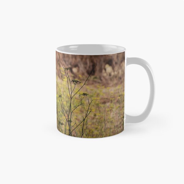Item preview, Song Sparrow Perched Among Wild Fennel Stems in Dry Meadow, Small Brown Bird Close-Up designed and sold by Nmallia.