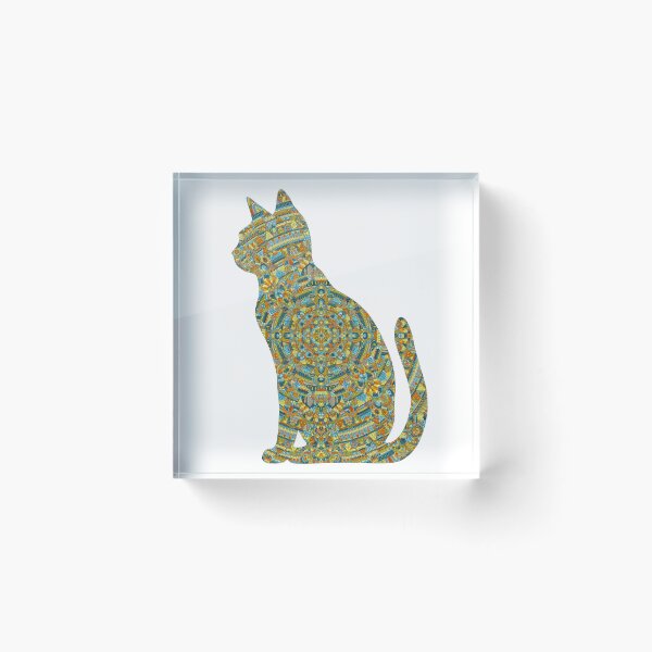 Item preview, Kingfisher Cat Mandala Silhouette designed and sold by Always Wanted.
