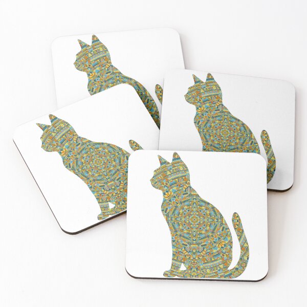 Item preview, Kingfisher Cat Mandala Silhouette designed and sold by Always Wanted.