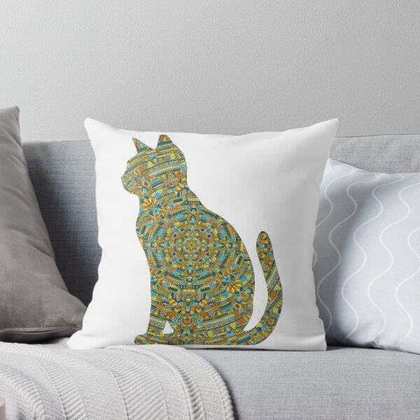 Item preview, Kingfisher Cat Mandala Silhouette designed and sold by Always Wanted.