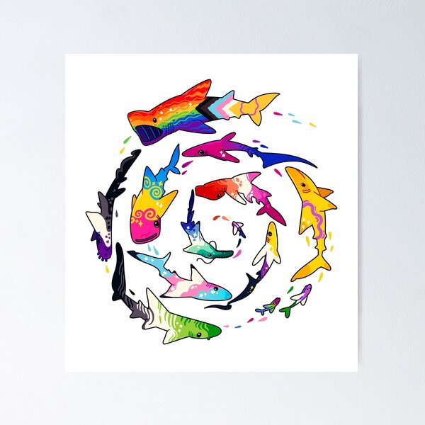 Item preview, Pride shark spiral - LGBTQ designed and sold by SilAchan.