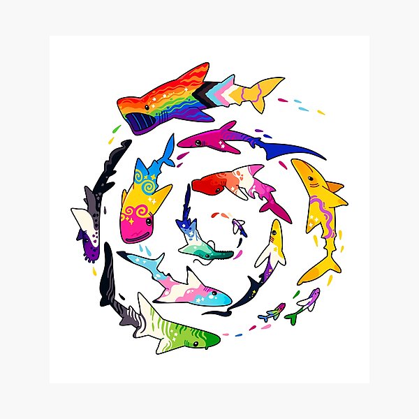 Item preview, Pride shark spiral - LGBTQ designed and sold by SilAchan.