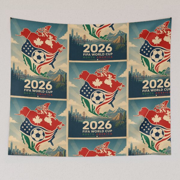 Item preview, North America 2026 Soccer Championship Old Style Poster designed and sold by Abeshinobi.