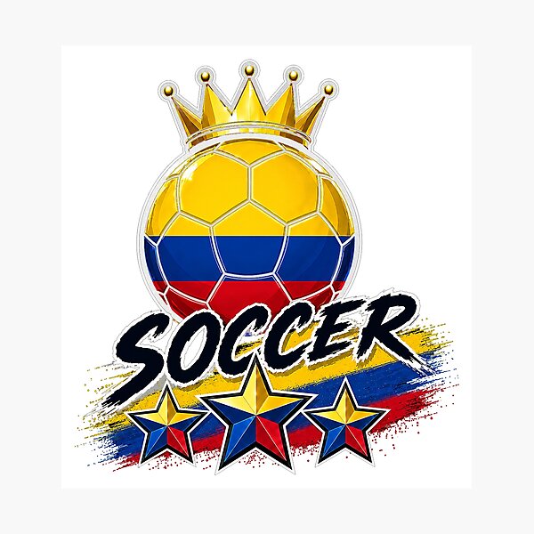 Item preview, Vintage Columbia flag Crowned Soccer Ball designed and sold by QuiteOrbit.