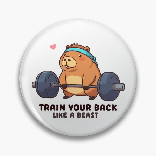 Item preview, Train Your Back Like a Beast – Capybara Deadlift Gym Meme designed and sold by Sparkofart07.