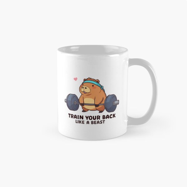 Item preview, Train Your Back Like a Beast – Capybara Deadlift Gym Meme designed and sold by Sparkofart07.