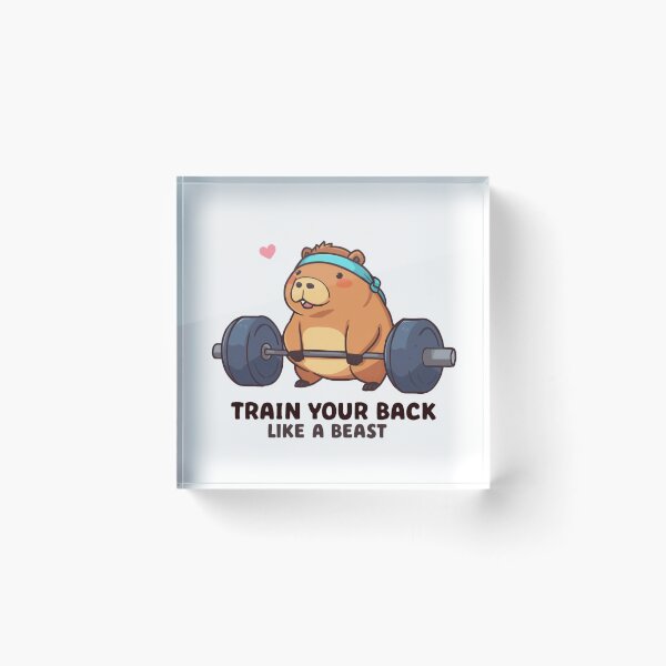 Item preview, Train Your Back Like a Beast – Capybara Deadlift Gym Meme designed and sold by Sparkofart07.