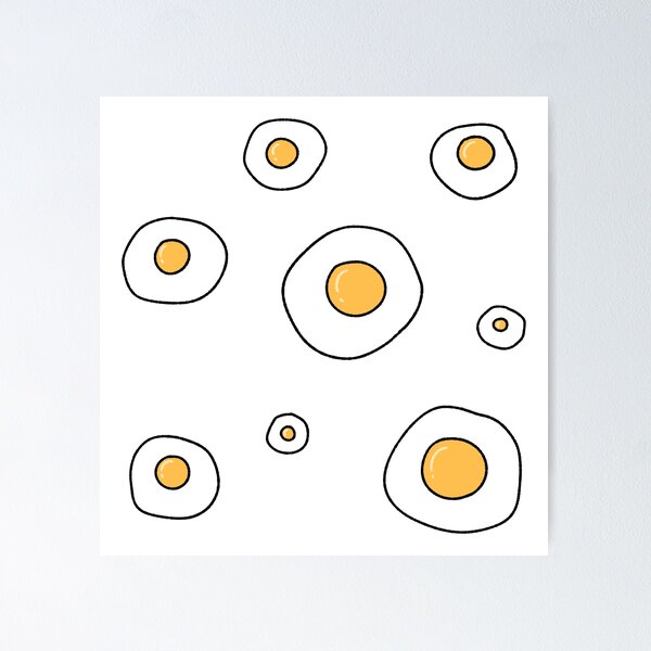 Item preview, Cute Fried Egg Doodle Pattern Hand Drawn Illustration designed and sold by ubborn.