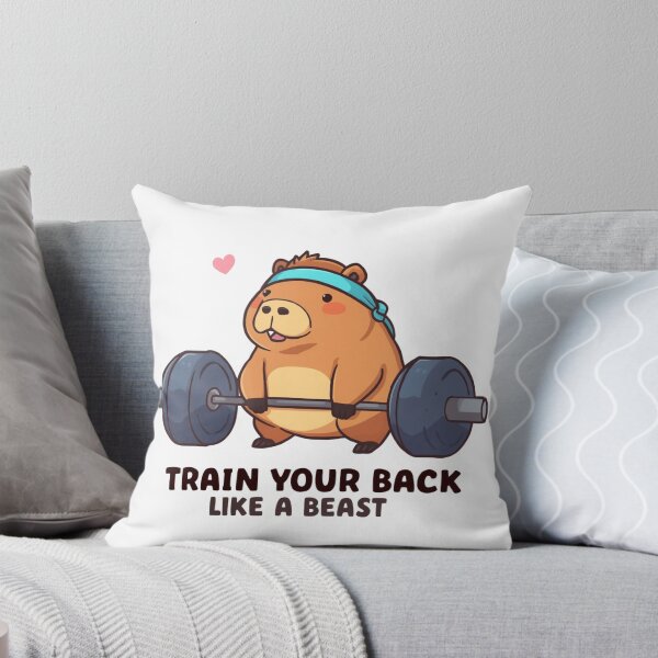 Item preview, Train Your Back Like a Beast – Capybara Deadlift Gym Meme designed and sold by Sparkofart07.