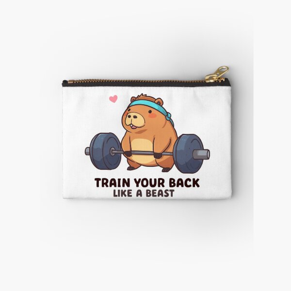 Item preview, Train Your Back Like a Beast – Capybara Deadlift Gym Meme designed and sold by Sparkofart07.