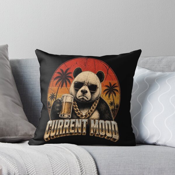 Item preview, Funny Sarcastic Vintage Retro 70s Groovy 90s Bootleg Panda Current Mood T-Shirt designed and sold by ElkasDesign.