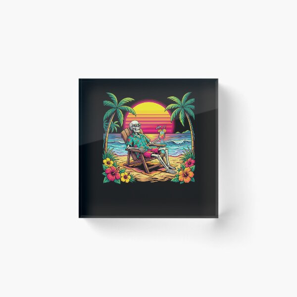 Item preview, Funny Skeleton Relaxing On Tropical Beach Summer Vacation designed and sold by Littermin.