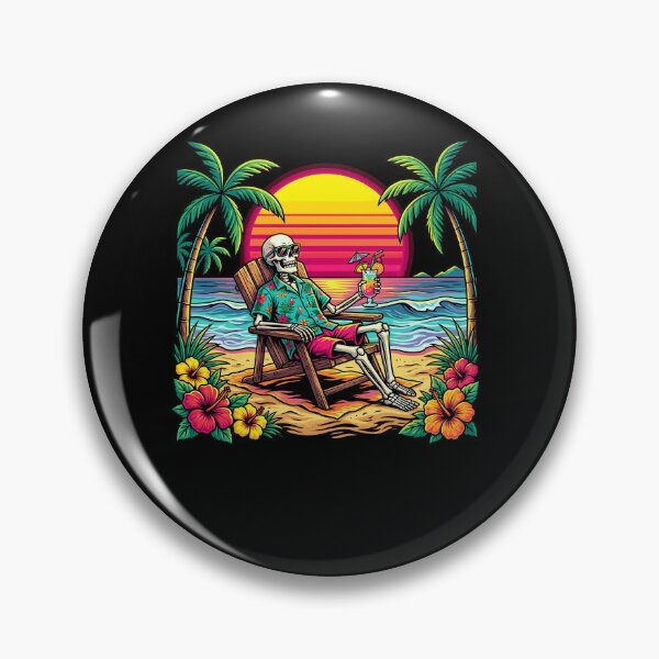 Item preview, Funny Skeleton Relaxing On Tropical Beach Summer Vacation designed and sold by Littermin.