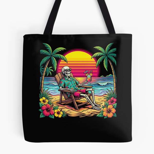 Item preview, Funny Skeleton Relaxing On Tropical Beach Summer Vacation designed and sold by Littermin.