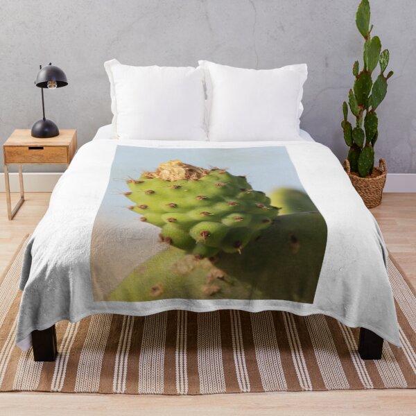 Item preview, Close-Up Prickly Pear Cactus Bud On Green Opuntia Pad With Texture And Spines designed and sold by Nmallia.