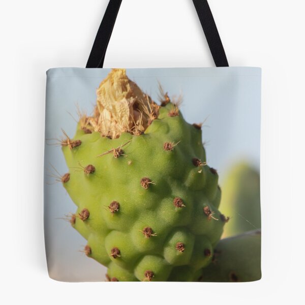 Item preview, Close-Up Prickly Pear Cactus Bud On Green Opuntia Pad With Texture And Spines designed and sold by Nmallia.