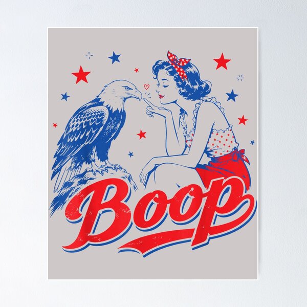 Item preview, Funny Hand Boop Nose Girl Eagle Funny Patriotic 4th of July designed and sold by MabelWells.