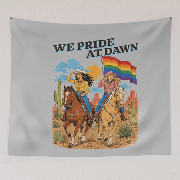 Item preview, Funny Lesbian Cowgirl We Pride at Dawn Queer Western LGBTQ designed and sold by mjohnson9.
