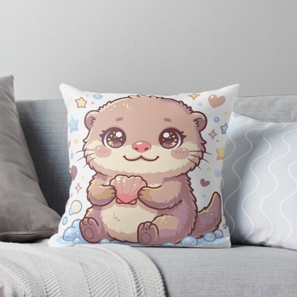 Item preview, Kawaii Baby Otter with Heart Shell Sticker designed and sold by sumeetkaliya.