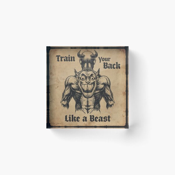 Item preview, Train Your Back Like a Beast | Demon Back Anatomy Metal Gym Design designed and sold by Sparkofart07.