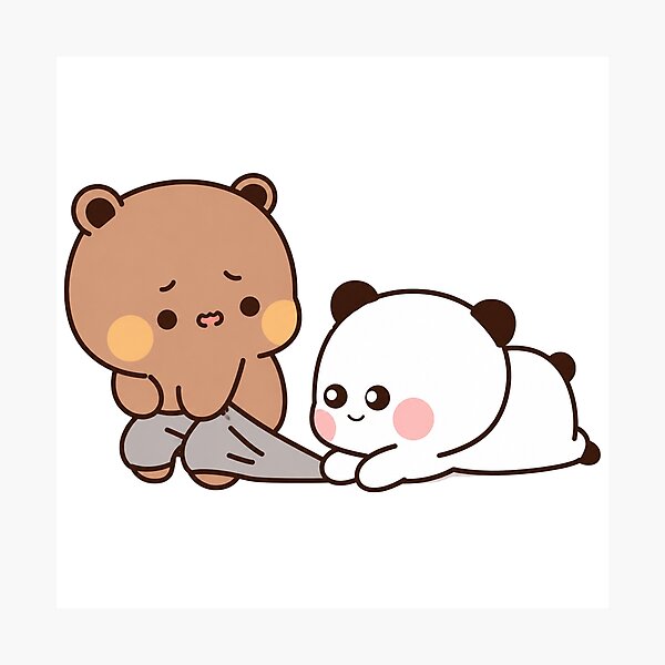 Item preview, Bubu Dudu Cute Bear Panda Funny Sticker designed and sold by Tom-Riley.