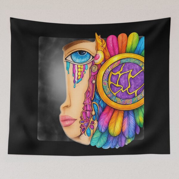 Item preview, Rainbow Dream Eye Psychedelic Art | Colorful Boho Face Apparel Design designed and sold by Ashes to Artistry.