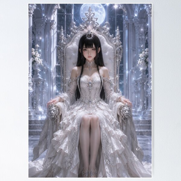 Item preview, Moonlight White Doll on the Silver Throne designed and sold by SEIMEI2025.