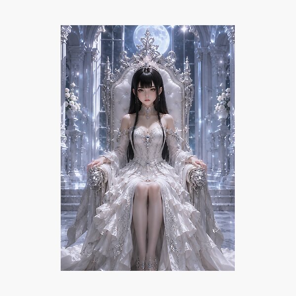 Item preview, Moonlight White Doll on the Silver Throne designed and sold by SEIMEI2025.