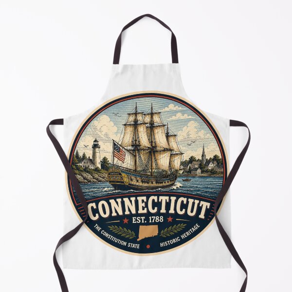 Item preview, Connecticut Retro State Badge – Vintage Travel Graphic designed and sold by Mac Sketches.