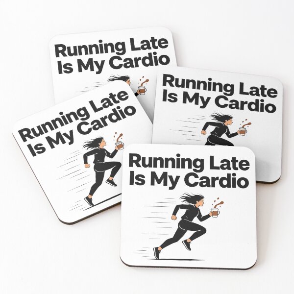 Item preview, Running Late Is My Cardio Funny Coffee Runner designed and sold by KP Creative Co.