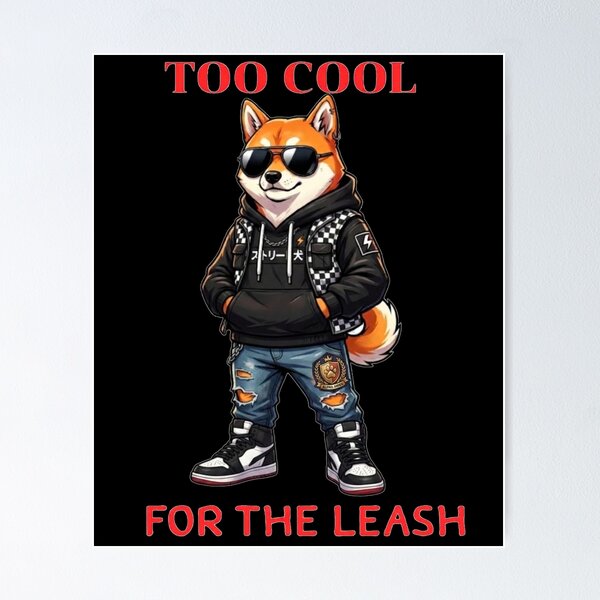 Item preview, Too Cool For The Leash Hip Hop Shiba Inu Dog Streetwear designed and sold by ChaemmRichStudio.