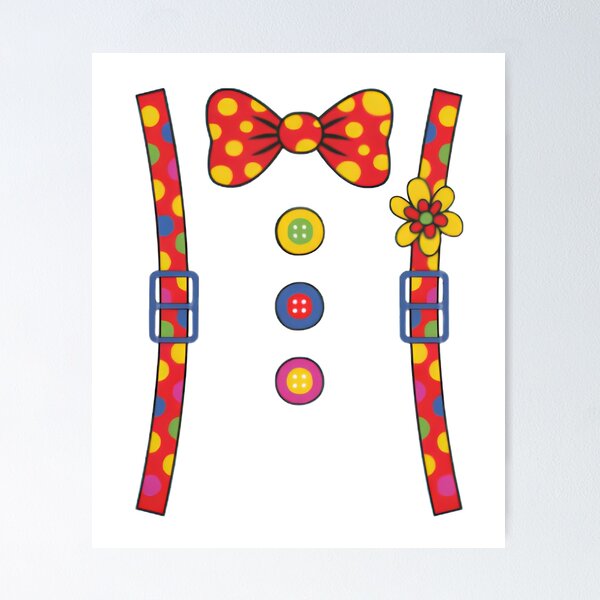 Item preview, Clown Suit Costume Illustration — Playful Polka Dot Bow Tie & Suspenders Design designed and sold by Colorful-Garden.