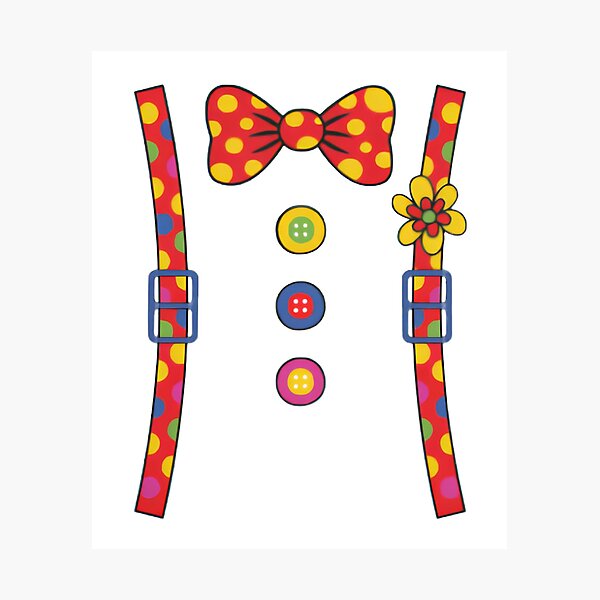 Item preview, Clown Suit Costume Illustration — Playful Polka Dot Bow Tie & Suspenders Design designed and sold by Colorful-Garden.