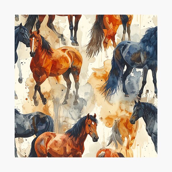 Item preview, Wild Horses Watercolor Abstract Pattern designed and sold by thelivingrp.