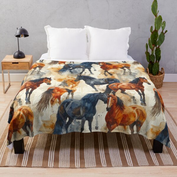 Item preview, Wild Horses Watercolor Abstract Pattern designed and sold by thelivingrp.