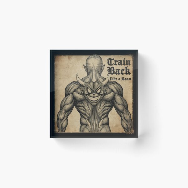 Item preview, Train Your Back Like a Beast | Demon Back Anatomy Metal Gym Design designed and sold by Sparkofart07.