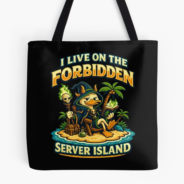 Item preview, I Live On The Forbidden Server Island Funny Duck Design designed and sold by TeeTimeTreasure.