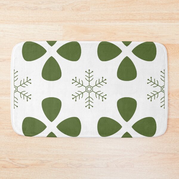 Item preview, Nordic floral and snowflake seamless pattern in olive green designed and sold by Longsilp.