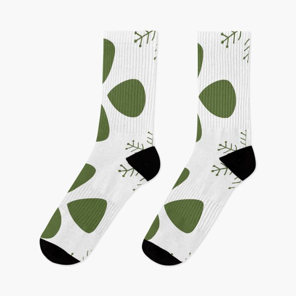 Item preview, Nordic floral and snowflake seamless pattern in olive green designed and sold by Longsilp.