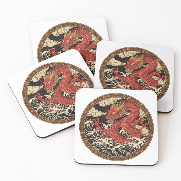 Item preview, #3 Sekiryu | Red Wave Dragon designed and sold by FUJIYAMA-JAPAN-WORKS.