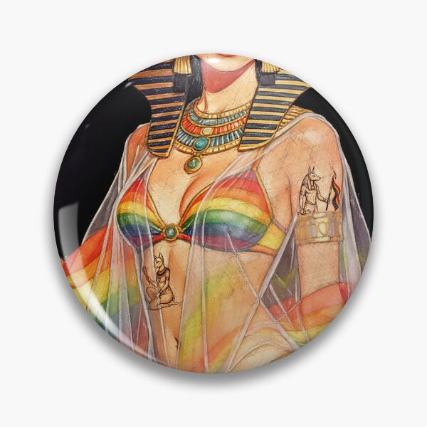 Item preview, Egyptian Queen of Pride - Rainbow Goddess Illustration designed and sold by Hen-C-Art.