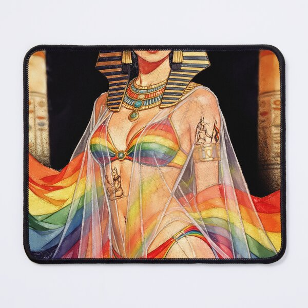 Item preview, Egyptian Queen of Pride - Rainbow Goddess Illustration designed and sold by Hen-C-Art.