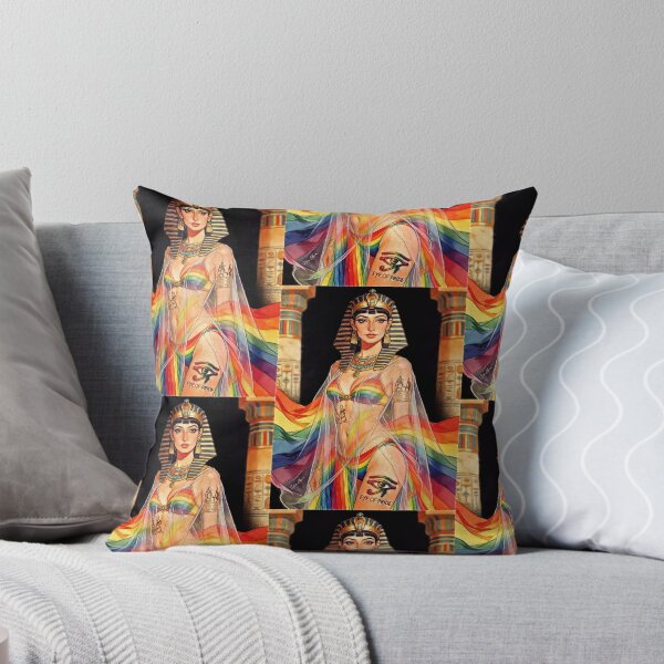Item preview, Egyptian Queen of Pride - Rainbow Goddess Illustration designed and sold by Hen-C-Art.