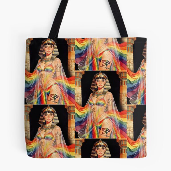 Item preview, Egyptian Queen of Pride - Rainbow Goddess Illustration designed and sold by Hen-C-Art.