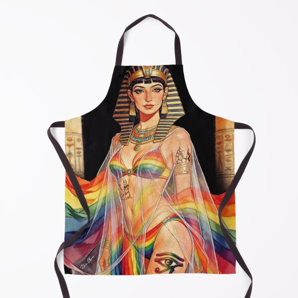 Item preview, Egyptian Queen of Pride - Rainbow Goddess Illustration designed and sold by Hen-C-Art.