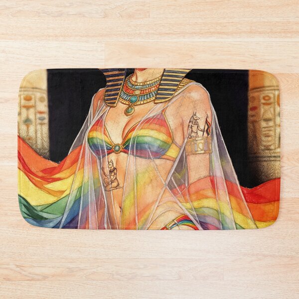 Item preview, Egyptian Queen of Pride - Rainbow Goddess Illustration designed and sold by Hen-C-Art.
