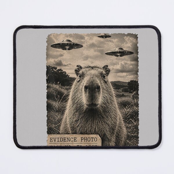 Item preview, Funny Capybara Graphic Tee Alien UFO Evidence Photo Vintage designed and sold by MabelWells.