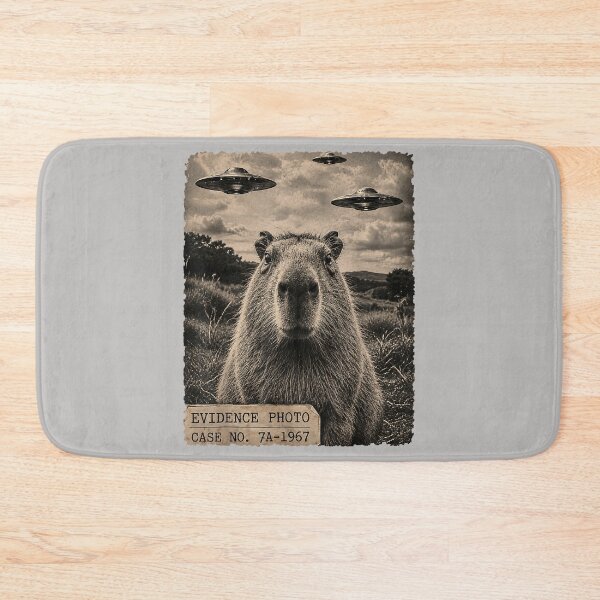 Item preview, Funny Capybara Graphic Tee Alien UFO Evidence Photo Vintage designed and sold by MabelWells.