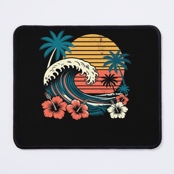 Item preview, Retro Vintage Ocean Waves Tropical Beach Summer Vacation designed and sold by Littermin.