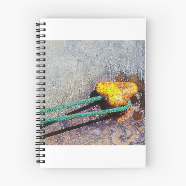 Item preview, Rusty Yellow Mooring Bollard With Green Rope Tied To Weathered Concrete Dock Close-Up designed and sold by Nmallia.